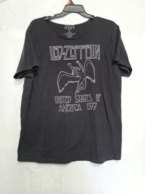 LED ZEPPLIN SHORT SLEEVE BLACK PRE-LOVED XL ALTERED UNISEX TSHIRT F1(17)